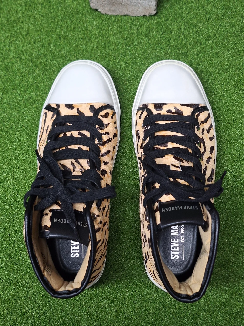 Steve Madden Tywin TYWI01M1 Mens 7 M Sneaker Leopard Calf Hair High Top Shoes